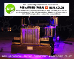 How many strips come in Peterbilt 389 grill lights? Do you have actual pics of the amber color?